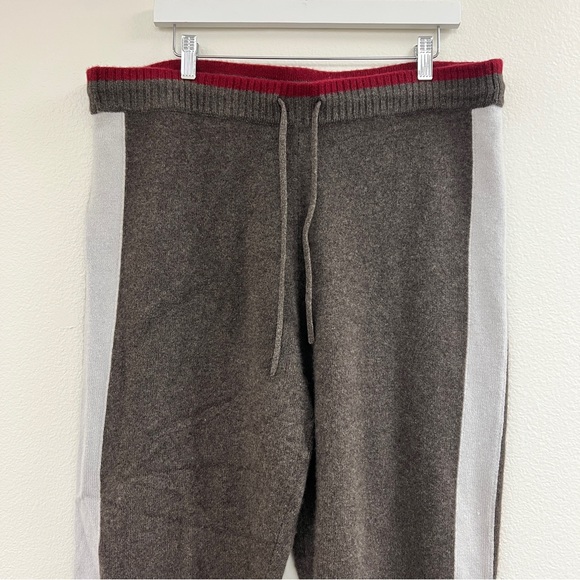 $298 NWT Women’s Unsubscribed Colorblock Cashmere Jogger Sweatpants Pants Sz XL - Picture 1 of 8
